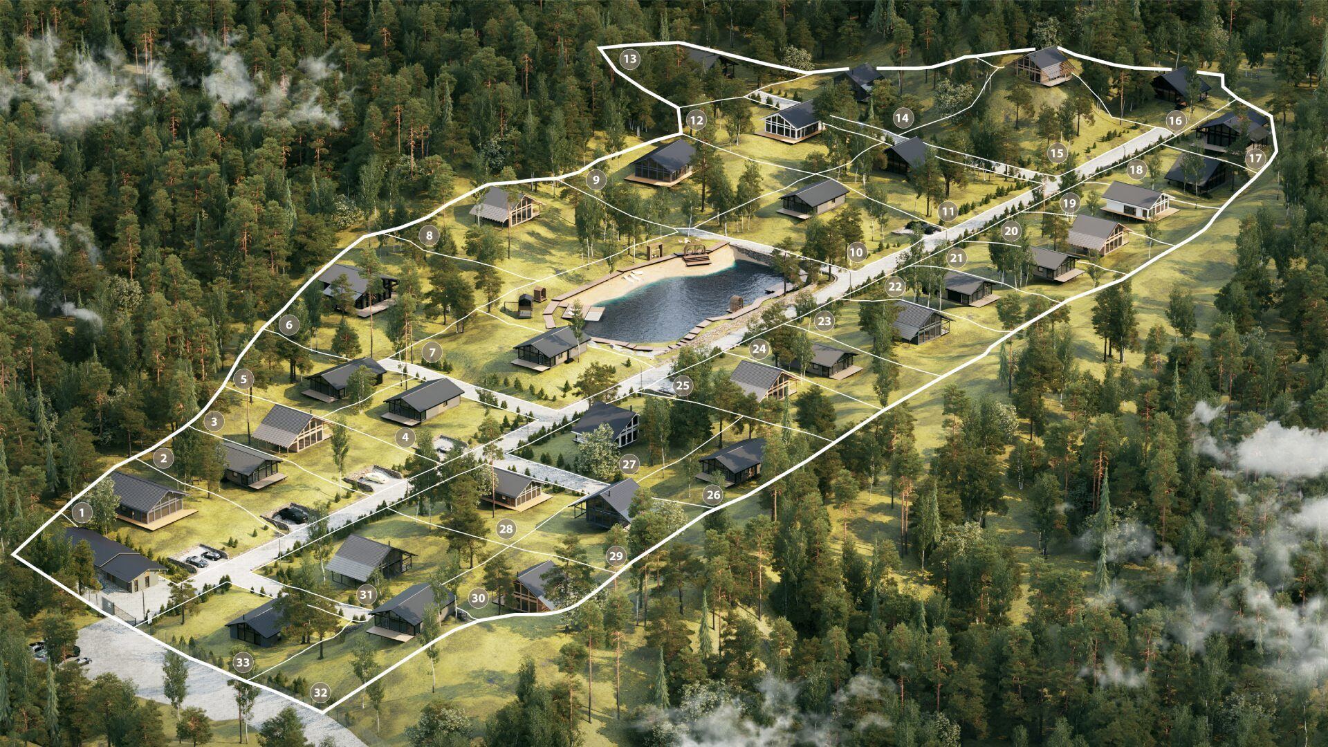 Генплан коттеджного поселка Круглое озеро