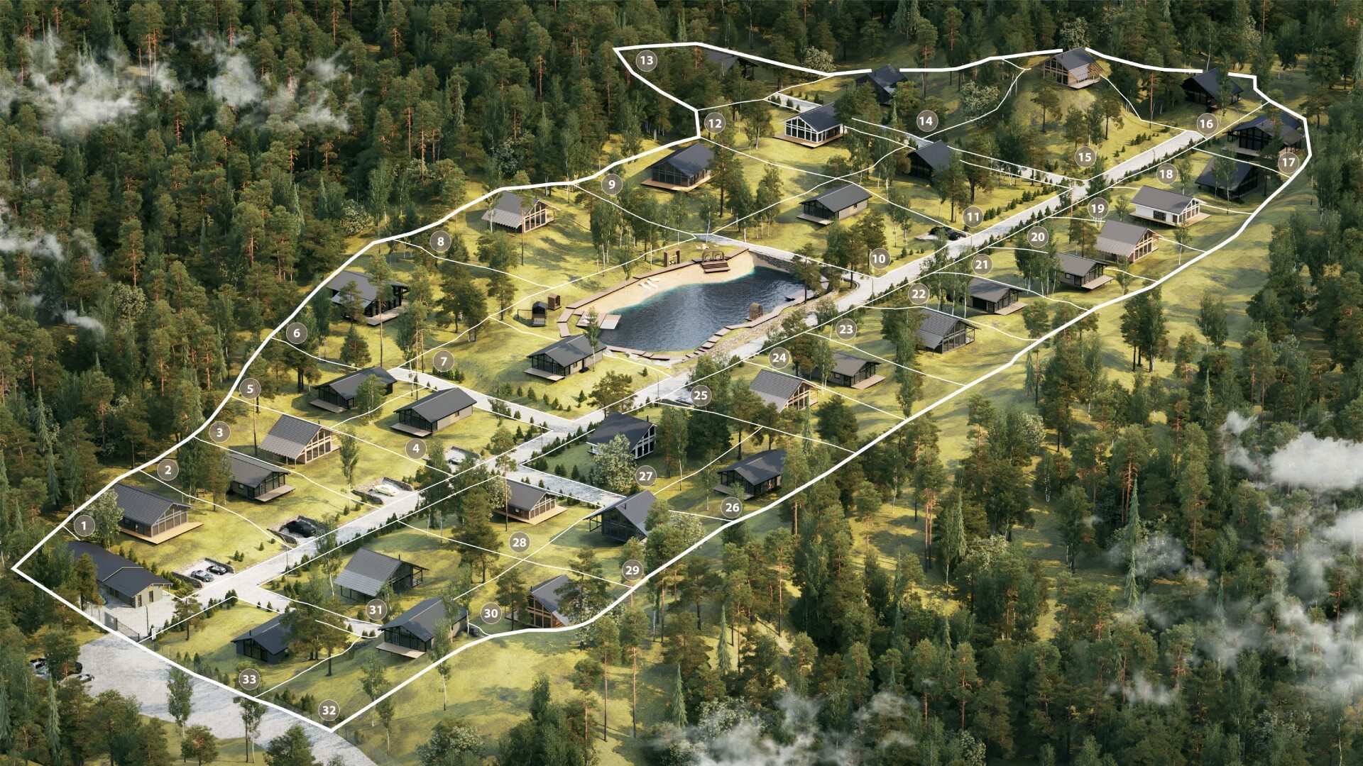 Генплан коттеджного поселка Круглое озеро