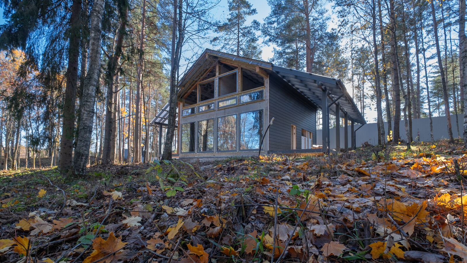 Участок поселка осенью