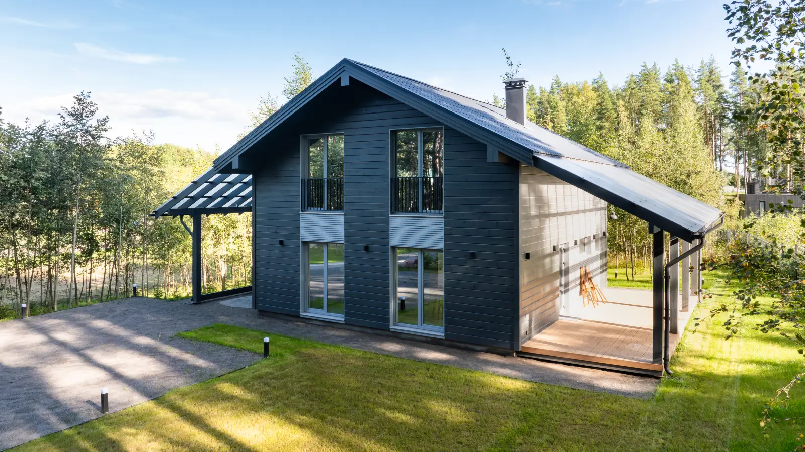 Завершение строительства современного двухэтажного дома NORD120